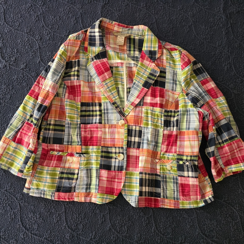 LL Bean Colorful Madras Women's Jacket - 20W petite